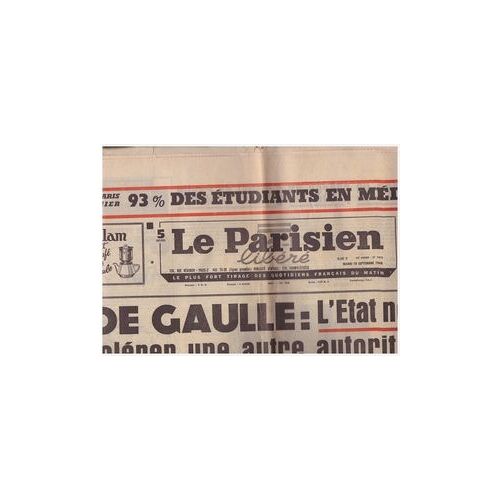 Le Parisien Libéré N°7473 Du 10 09 1968