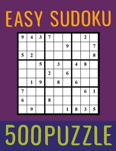 Easy Sudoku Puzzle: 500 Easy Sudoku Puzzle Book With Solution