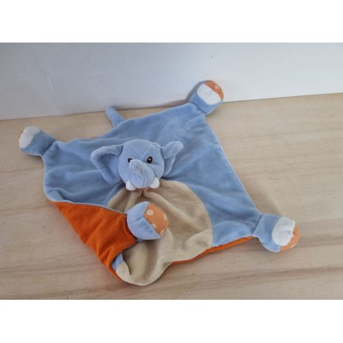 Doudou Éléphant Bleu Orange Kimbaloo