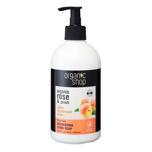 Organic Shop - Savon Liquide Mains Nourrissant Pêche Rose Mains 500 Ml 