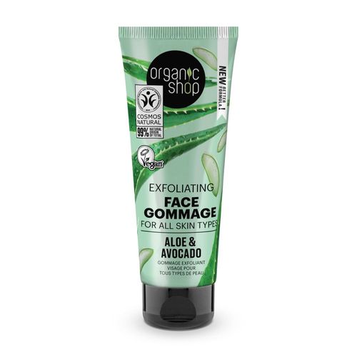 Organic Shop - Gommage Exfoliant Visage Avocat Et Aloetous Types De Peau Vegan Naturel 75 Ml 