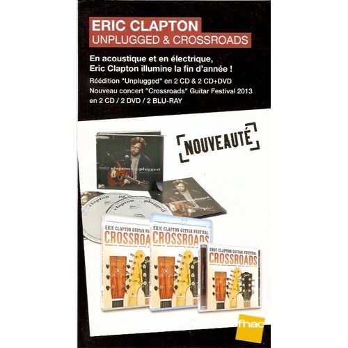 Plv 14x25cm Cartonnée Rigide Eric Clapton Unplugged & Crossroads / Magasins Fnac