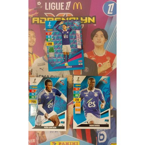 Lot De 3 Cartes Adrenalyn Xl Strasbourg, Diarra, Sahi Dion, Angelo Diamant