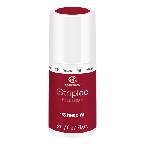Alessandro - Striplac Peel Or Soak Pink Diva 8 Ml Vernis Semi-Permanent Led Longue Tenuestriplac Striplac Peel Or Soak Pink Diva 8 Ml 