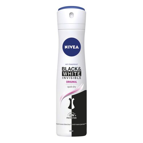 Nivea - Black&white Original - Spray Anti-Transpirant 48h Déodorant Femme 200 Ml 