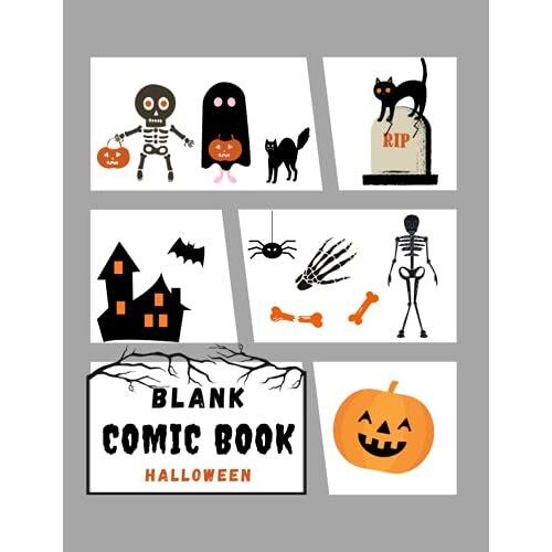 Halloween Blank Comic Book: A Workbook To Create Your Own Comics Halloween And Ghosts Story Blank Comic Book For Halloween: - Over 101 Pages Large 8.5" X 11"