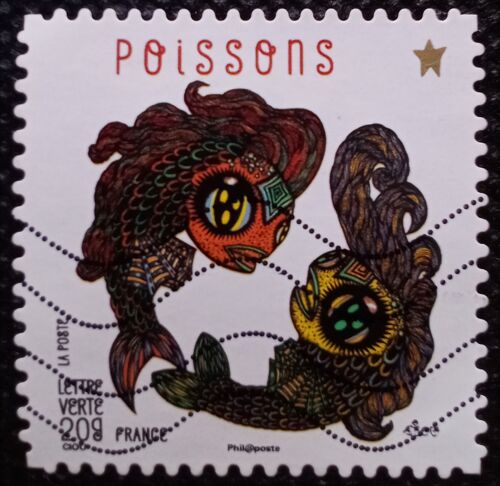 France 2013 Timbre Oblitéré Yt 962 - Poissons - Carnet Féerie Astrologique
