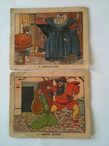 Lot De 2 Images Contes Phosphatine Falières Barbe-Beue Et Cendrillon