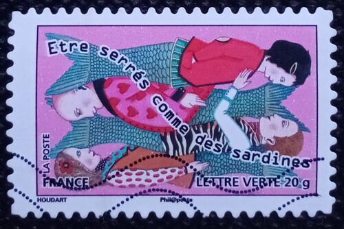 France 2013 Timbre Oblitéré Yt 790 - Être Serrés Comme Des Sardines - Carnet Sauter Du Coq À L'âne