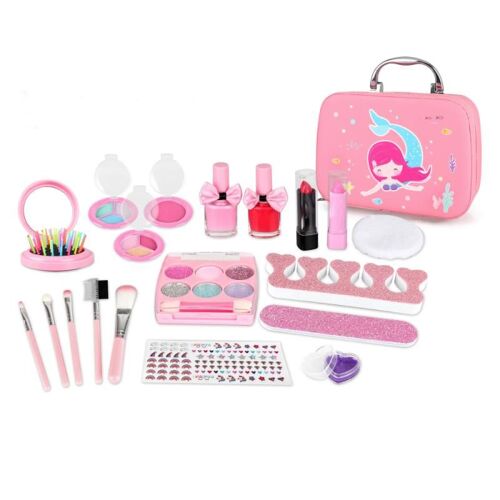 Ensemble de maquillage de princesse pour enfants, ensemble de cosmétiques pour enfants, boîte de maquillage lavable en toute sécurité pour enfants, beauté de princesse, jouets de jeu pour filles