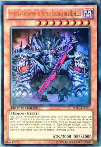 Carte Yu-Gi-Oh Jotl-Frde1 Empereur Archdémon, Le Premier Seigneur De L'horreur Neuf Fr