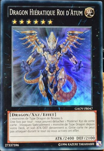 Carte Yu-Gi-Oh Gaov-Fr047 Dragon Hiératique Roi D'atum Neuf Fr