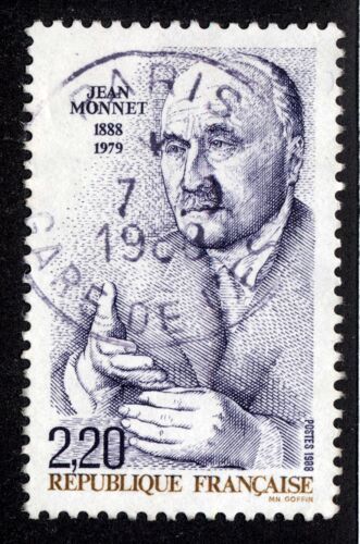 Timbre : 1988 Jean Monnet 1888-1979,République Française,2,20.Postes