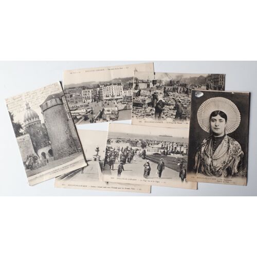 Six Cartes Postales Anciennes En Carton De Boulogne-Sur-Mer -Toutes Différentes - Avec Aux Versos Des Correspondances Écrites En 1924