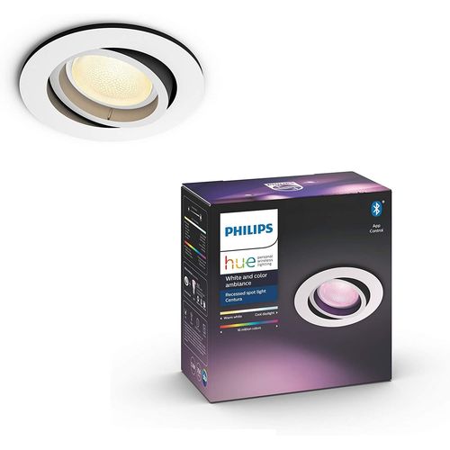 Spot Centura Encastré Rond Blanc Compatible Bluetooth, Fonctionne Avec Alexa [Classe Énergétique A+]