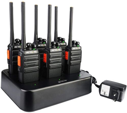 6 talkie walkie professionnels 16 Canaux CTCSS/DCS noir