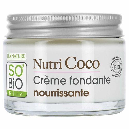 So Bio Etic - Crème Fondante Nourrissante, Peaux Sèches À Très Sèches, Nutri Coco 50 Ml 