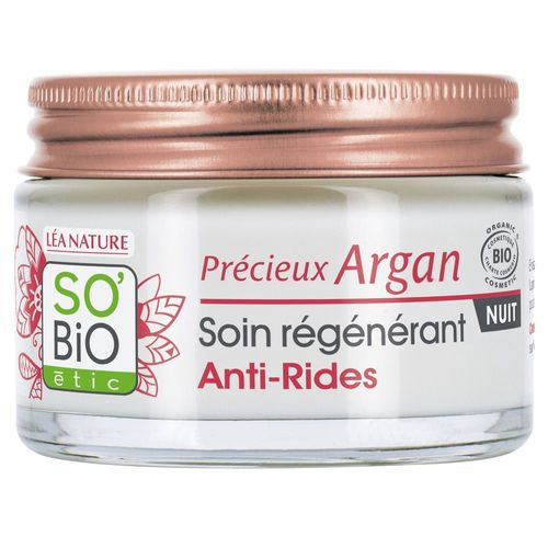 So Bio Etic - Soin Régénérant Anti-Rides Nuit, Précieux Argan Regénérant 50 Ml 