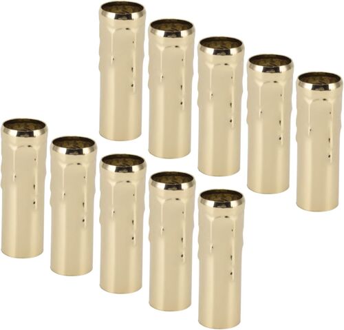 Kal-Tube Lumineux, Accessoires D'éclairage De Base De Lampe De Bougie 25x80mm Tube De Support 10 Pièces E14 En Métal Pour (Sgold)
