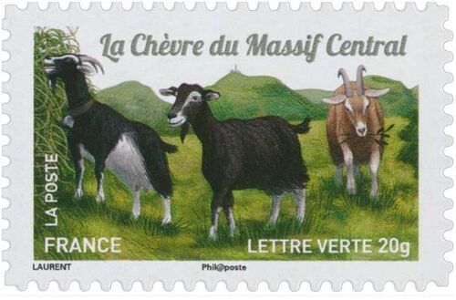 Timbre Oblitéré La Chevre Du Massif Central