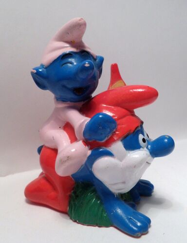 Figurine Schtroumpf Vieux Et Smurf Baby - 1996