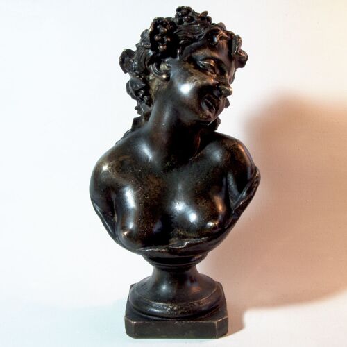 Buste De Jeune Femme En Bronze Patiné