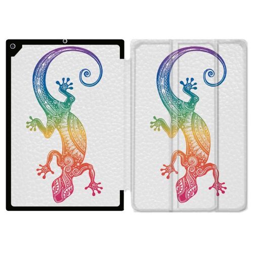 Housse Smart Cover Pour Ipad 10.2 Animaux Maori Salamandre Color