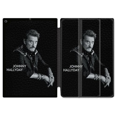 Housse Smart Cover Pour Ipad 10.2 Johnny Hallyday Noir