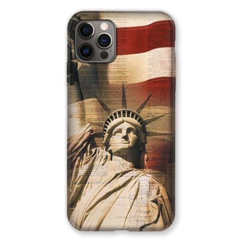 Coque Renforcée Pour Iphone 13 Pro Amerique Usa Statue Liberté