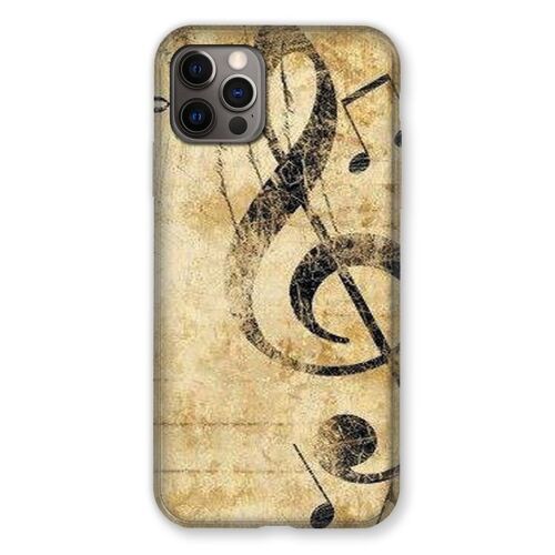 Coque Renforcée Pour Iphone 13 Mini (5.4) Musique Clé Sol Vintage