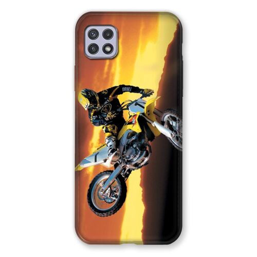Coque Renforcée Pour Samsung Galaxy A22 5G Moto Cross Noir