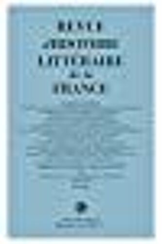 Revue D'histoire Littéraire De La France 1 - 2021, 121e Année - N° 1 - Varia