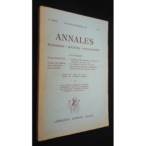 Annales : Économies, Sociétés, Civilisations (Juillet-Septembre 1951)