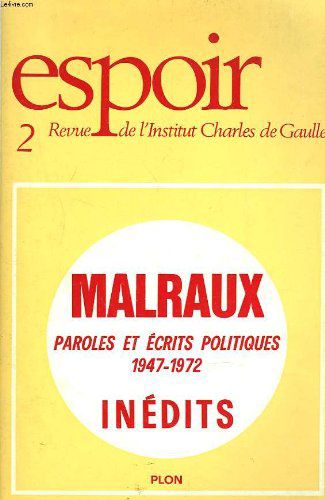 Espoir, Revue De L'institut Charles De Gaulle N°2, Janvier 1973