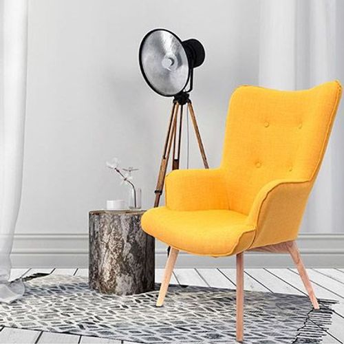Fauteuil 68x74x99 Cm En Tissu Jaune - Joffry