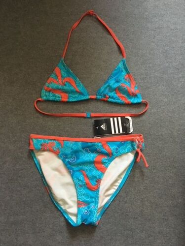 Maillot De Bain 2 Pieces Adidas 16 Ans Ou 34/36 Neuf Bleu/Rouge Neuf