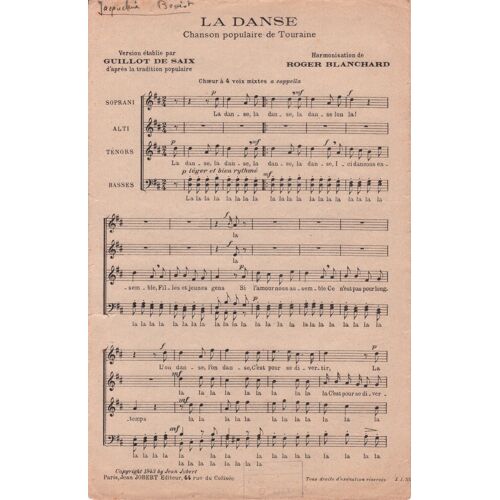 La Danse Chanson Populaire De Touraine