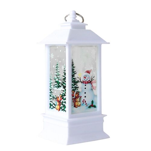 Bougie de noël avec bougie LED, lanterne décorative pour fête de noël, cadeau de nouvel an, 2022