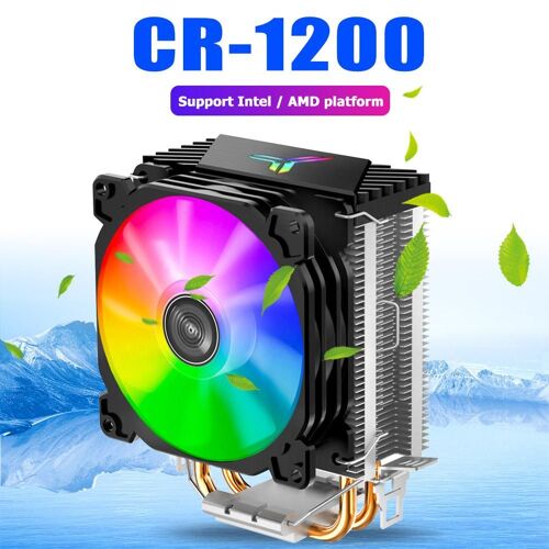 CPU tour de refroidissement, dissipateur thermique, 2 caloducs, pour Intel LGA CR-1200 775 1150 AMD AM2/1155, 92mm RGB, 3 broches, 3/4