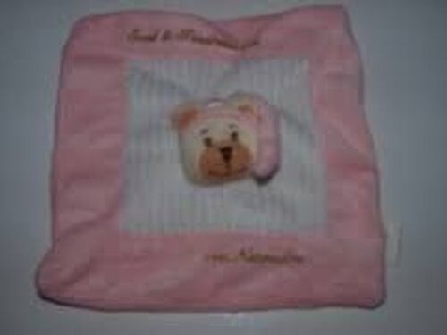 Ours Plat Blanc Rose Éveil Et Tendresse.