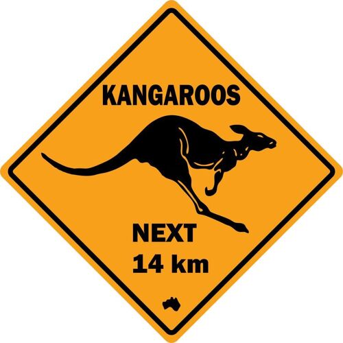 Autocollant Sticker Laptop Macbook Panneau Route Australie Kangourou Kangaroo