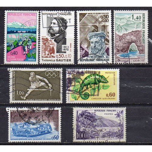 France- Lot De 8 Timbres Oblitérés Divers