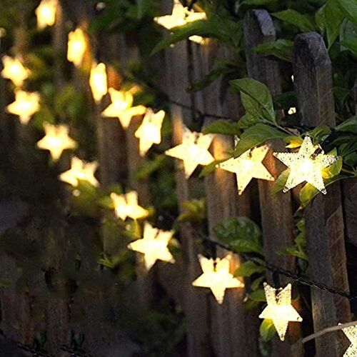 7m 50 Led Étoiles Guirlande Lumineuse Solaire De Jardin (Blanc Chaud), Guirlande Lumineuse Extérieure À Énergie Solaire Led Étoile Guirlande Lumineuse Étanche 8 Motifs Lumières Décoratives Pour Jardin