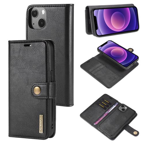 Coque Iphone 13,Etui Iphone 13, Etui Housse De Protection Magnétique À Deux Volets Iphone 13, Portefeuille Etui En Cuir Pu Premiumportefeuille Housse Pour Iphone 13,Noir