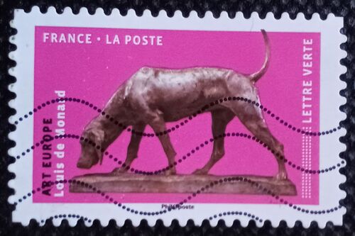 France 2018 Timbre Oblitéré Yt 1526 - Art Europe Louis De Monard - Carnet Oeuvres D'art En Volume Représentant Des Chiens