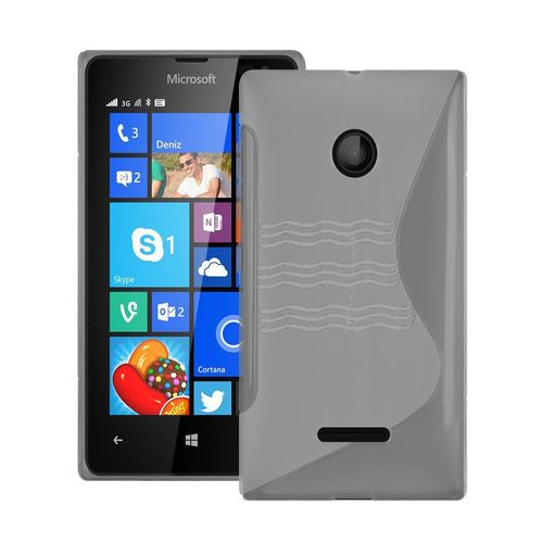 Coque Silicone Pour Microsoft Nokia Lumia 435/ 435 Dual Sim Gel Motif S Au Dos - Transparent