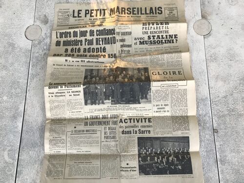 Journal Le Petit Marseillais Samedi 23 Mars 1940