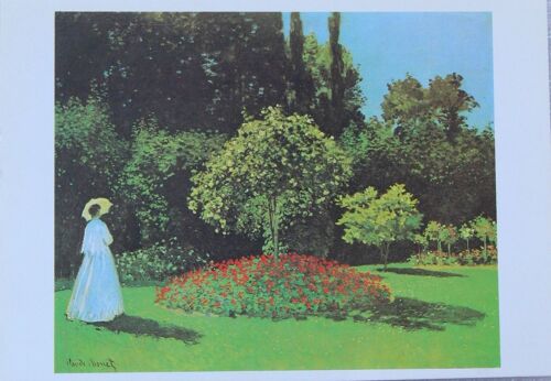 Carte Postale Claude Monet Une Dame Dans Le Jardin