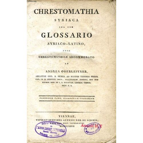 Chrestomathia Syriaca Una Cum Glossario Syriaco-Latino