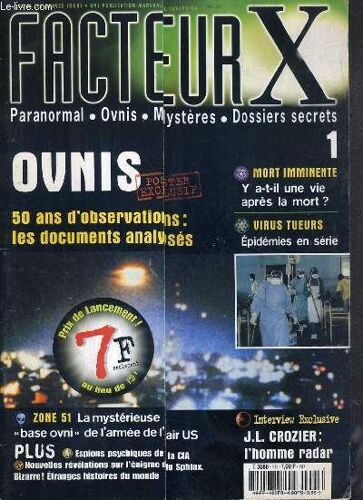 Facteur X - N°1 - Paranormal - Ovnis - Mysteres - Dossiers Secrets